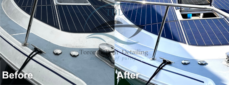 Before and after: Deck and non-skid, Toronto Boat Detailing
