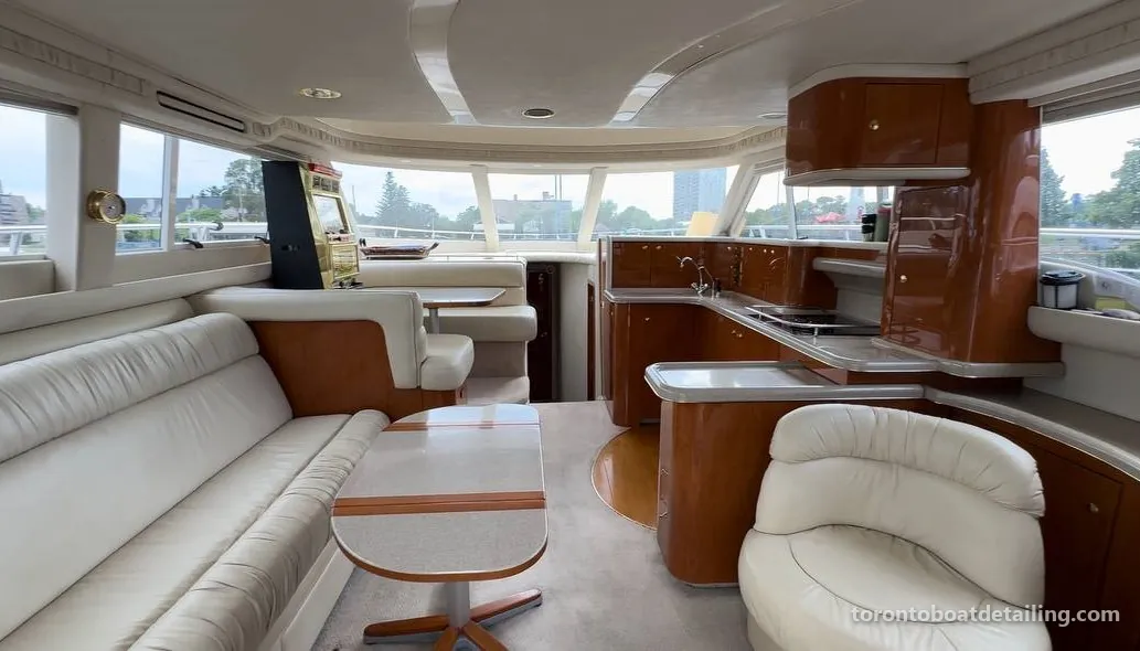 Yacht salon after an interior detail