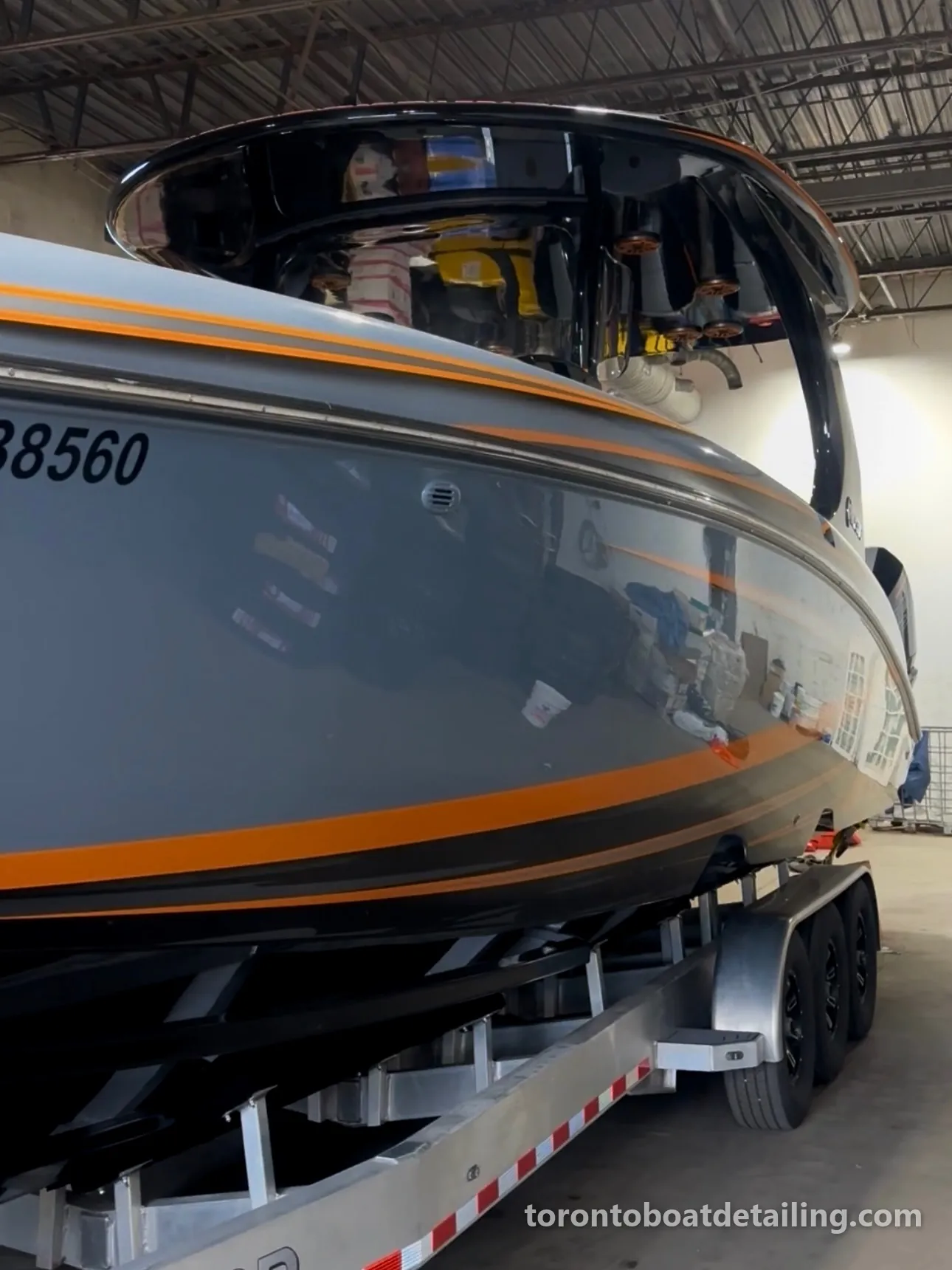 38-foot Mystic after polishing and ceramic